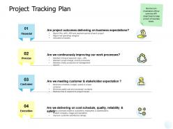 Project tracking plan continuously ppt powerpoint presentation icon brochure