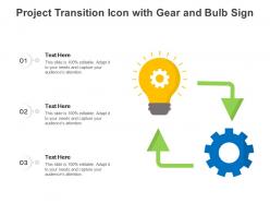 Project transition icon with gear and bulb sign