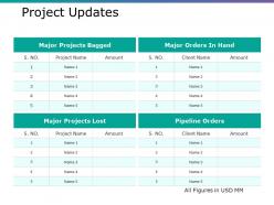 Project updates ppt professional graphics