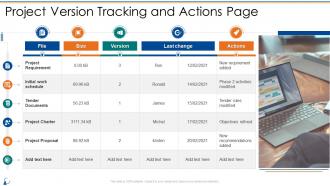 Project Version Tracking And Actions Page Communication Management Bundle