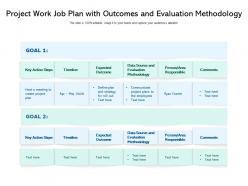 Project work job plan with outcomes and evaluation methodology