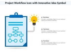 Project workflow icon with innovative idea symbol
