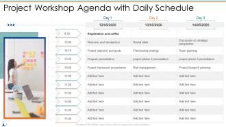 Project Workshop Agenda With Daily Schedule Communication Management Bundle