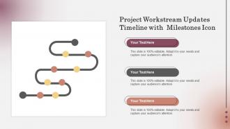 Project Workstream Updates Timeline With Milestones Icon