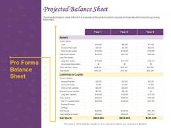 Projected Balance Sheet Ppt Powerpoint Presentation Professional Smartart