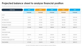 Projected Balance Sheet To Analyze Financial Custom Apparel Printing Business Plan BP SS