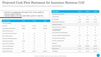 Projected Cash Flow Statement Insurance Agency Financial Plan