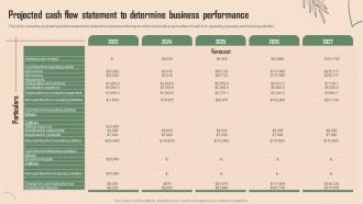 Projected Cash Flow Statement To Determine Business Beauty Spa Business Plan BP SS