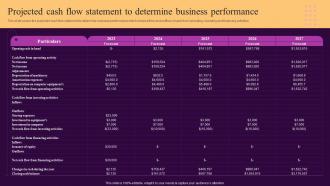 Projected Cash Flow Statement To Determine Business Ornaments Photography Business BP SS