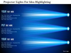 Projector lights for idea highlighting flat powerpoint design
