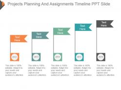 Projects planning and assignments timeline ppt slide