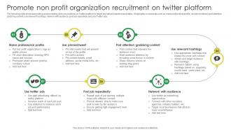 Promote Non Profit Organization Recruitment On Twitter Marketing Strategies For Job Promotion Strategy SS V
