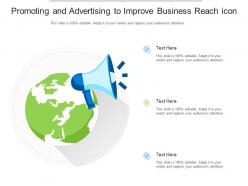 Promoting and advertising to improve business reach icon