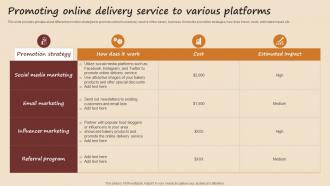 Promoting Online Delivery Service To Various Platforms Streamlined Advertising Plan