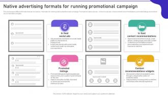 Promoting Products Or Services Native Advertising Formats For Running Promotional Campaign MKT SS V
