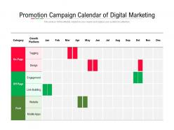 Promotion campaign calendar of digital marketing