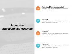 Promotion effectiveness analysis ppt powerpoint presentation summary pictures cpb