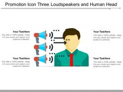 Promotion Icon Three Loudspeakers And Human Head
