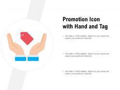 Promotion icon with hand and tag