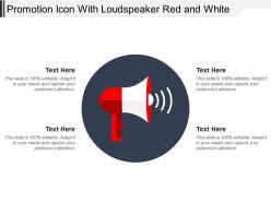 Promotion icon with loudspeaker red and white