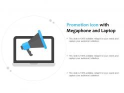 Promotion icon with megaphone and laptop