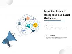 Promotion icon with megaphone and social media icons