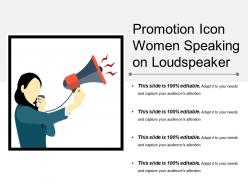 Promotion icon women speaking on loudspeaker