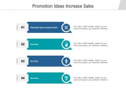 Promotion ideas increase sales ppt powerpoint presentation gallery cpb