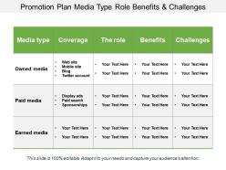 Promotion plan media type role benefits and challenges