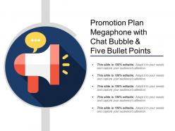 Promotion Plan Megaphone With Chat Bubble And Five Bullet Points