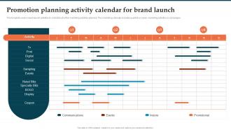 Promotion Planning Activity Calendar For Brand Launch Brand Launch Plan Ppt Template