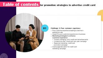 Promotion Strategies To Advertise Credit Card Table Of Contents Strategy SS V