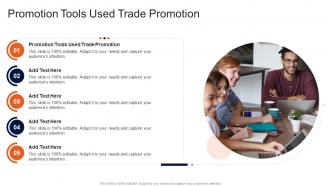 Promotion Tools Used Trade Promotion In Powerpoint And Google Slides Cpb