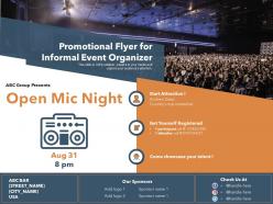 Promotional flyer for informal event organizer