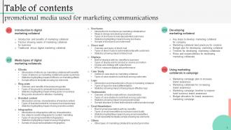 Promotional Media Used For Marketing Communications Powerpoint Presentation Slides MKT CD V Template Captivating