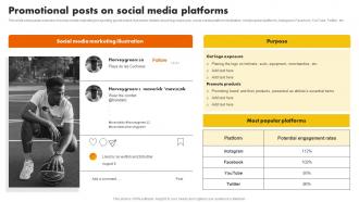 Promotional Posts On Social Media Platforms Sports Marketing Programs To Promote MKT SS V
