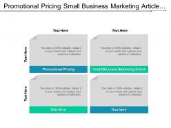Promotional pricing small business marketing article market databases cpb
