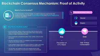 Proof Of Activity Consensus Mechanism Concept Training Ppt