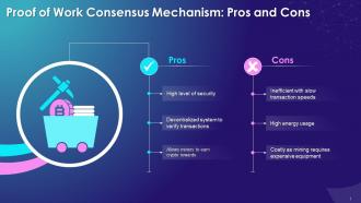 Proof Of Work Consensus Pros And Cons Training Ppt