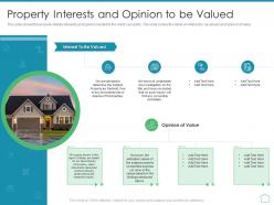 Property interests and opinion to be valued real estate appraisal and review