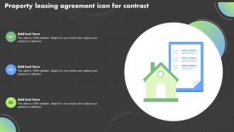 Property Leasing Agreement Icon For Contract