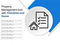 Property management icon with checklist and home