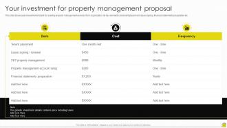 Property Management Services Proposal Powerpoint Presentation Slides