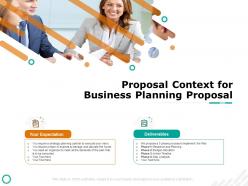 Proposal Context For Business Planning Proposal Deliverables Ppt Presentation Summary Icons