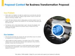 Proposal context for business transformation proposal ppt powerpoint brochure