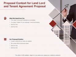 Proposal context for land lord and tenant agreement proposal ppt powerpoint presentation slide