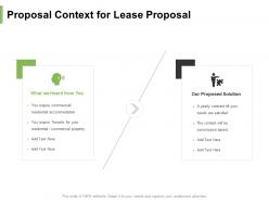 Proposal Context For Lease Proposal Ppt Powerpoint Presentation Portfolio Example