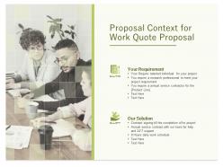 Proposal context for work quote proposal ppt powerpoint presentation summary designs download