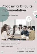 Proposal For BI Suite Implementation Report Sample Example Document