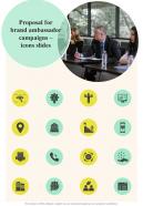 Proposal For Brand Ambassador Campaigns Icons Slides One Pager Sample Example Document